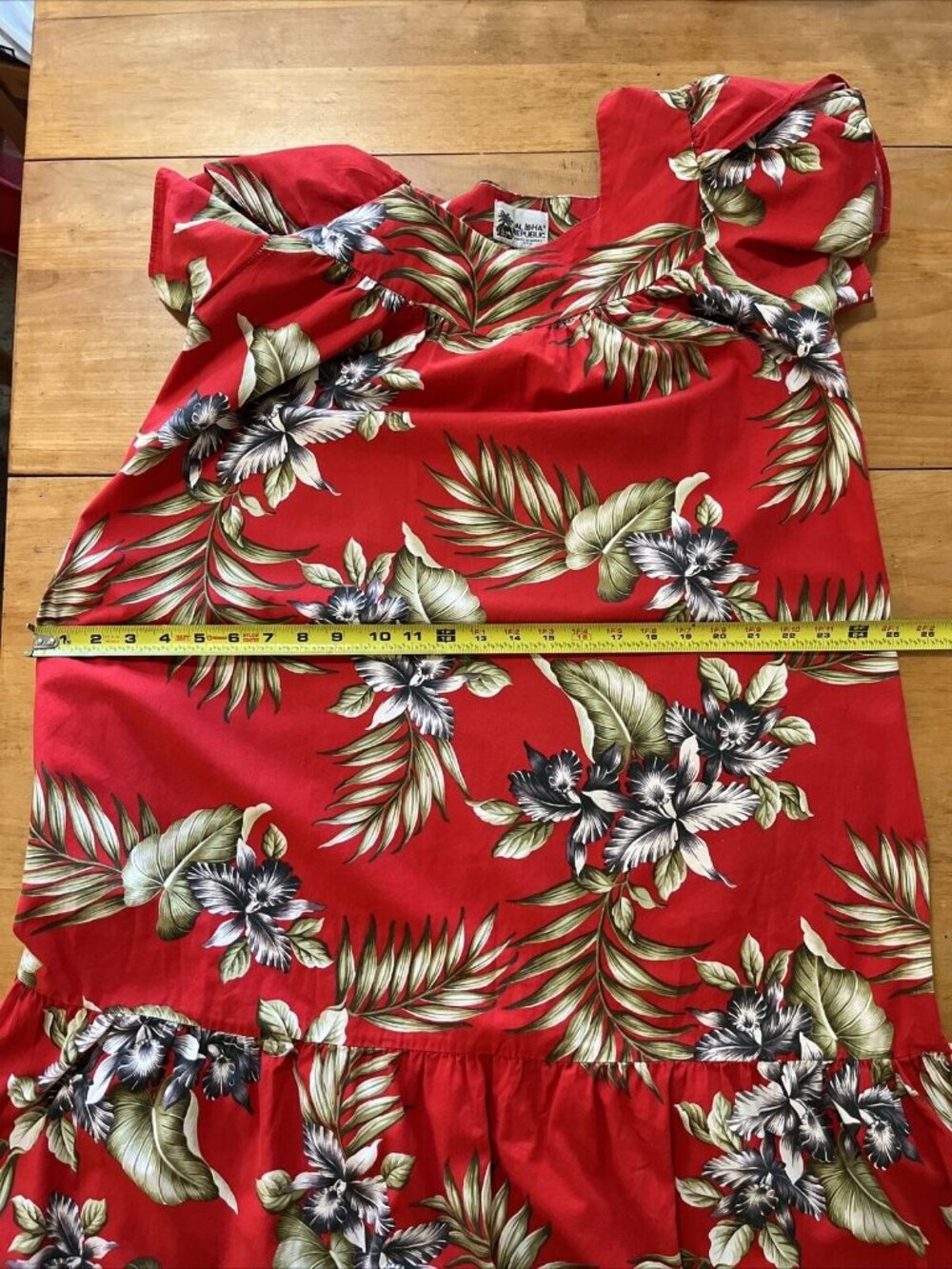 Vintage Aloha Republic Dress Red With Palms&flowers Wms Sz  m/ Made in Hawaii - Picture 6 of 6
